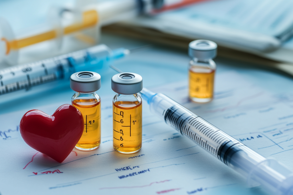 heart health vials syringes medical chart